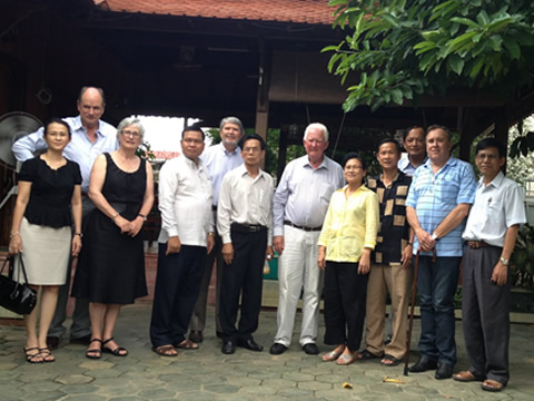 ill with CRI and Cambodian group at the home of HE You Bunleng, President of the Court of Appeal of Cambodia and one of his great friends